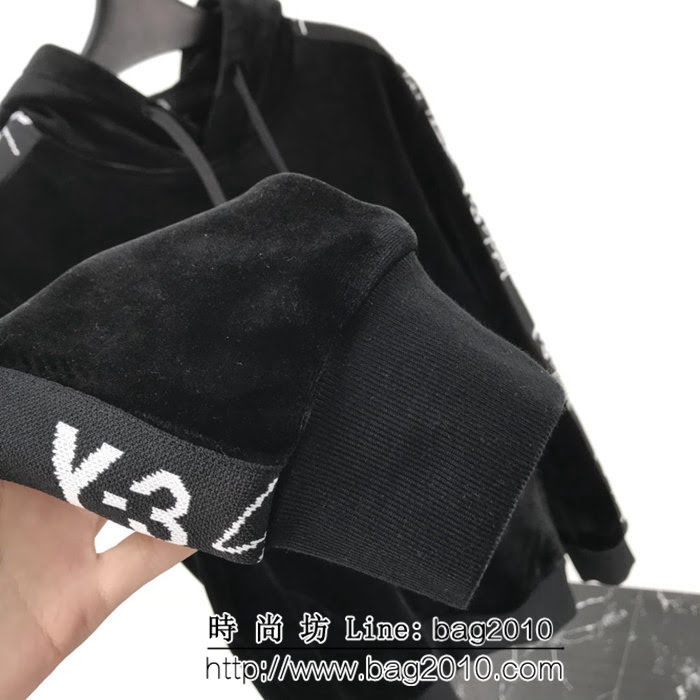 Y-3山本耀司 18年秋冬季新款 舒適保暖 男款絲絨加絨套裝 休閒運動必備單品 ydi2077
